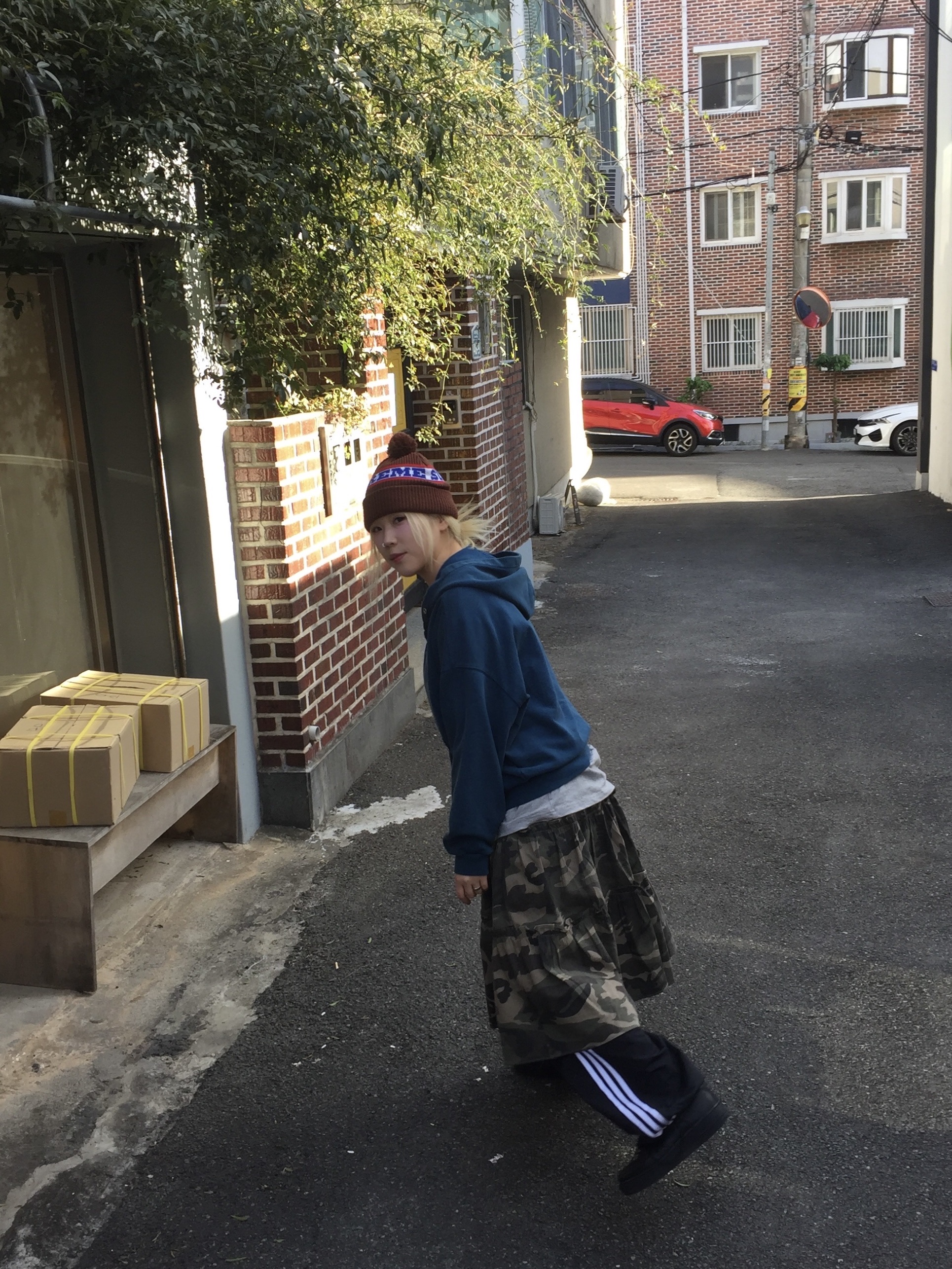 Supreme Big Stripe Beanie Brown - 24FW, (W) Hysteric Glamour On Skull Pick Necklace Silver 착용 스타일 - 4