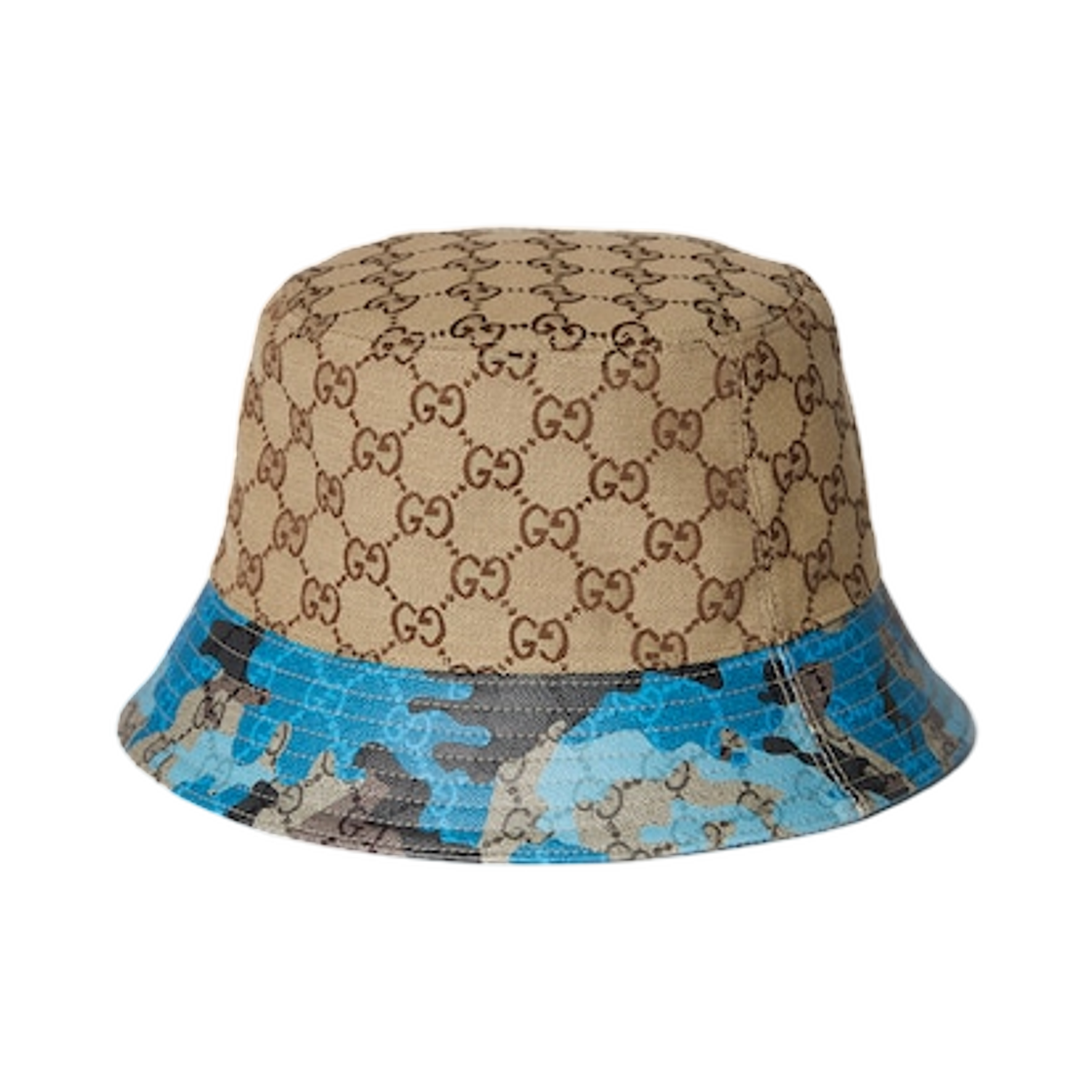 구찌 GG 캔버스 버킷햇 베이지 다크 브라운(Gucci GG Canvas Bucket Hat Beige Dark Brown) - 1