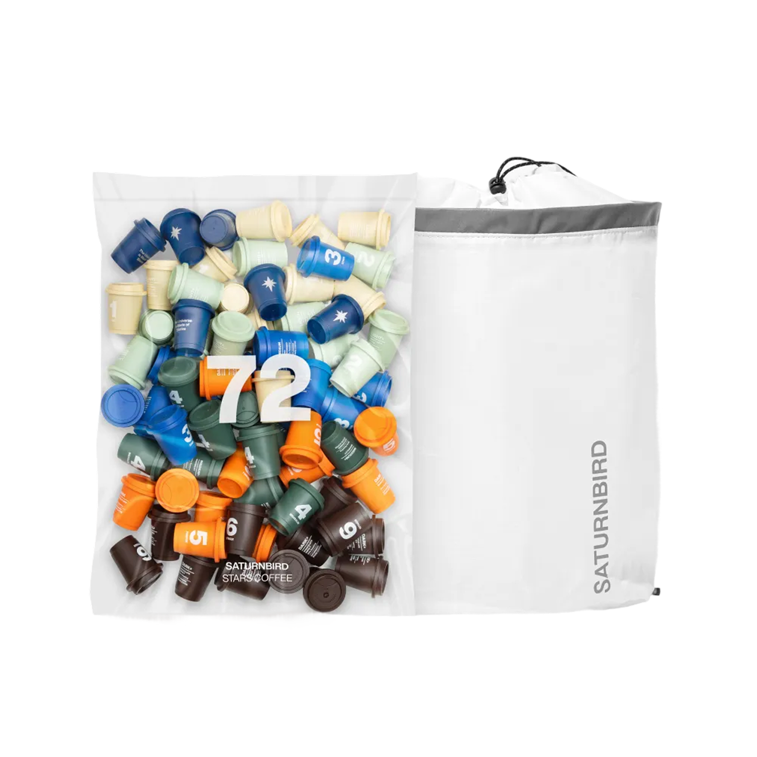 새턴버드 넘버 시리즈 콜드브루 커피 72개입 리필팩 + 트레킹 파우치백 (7종 혼합)