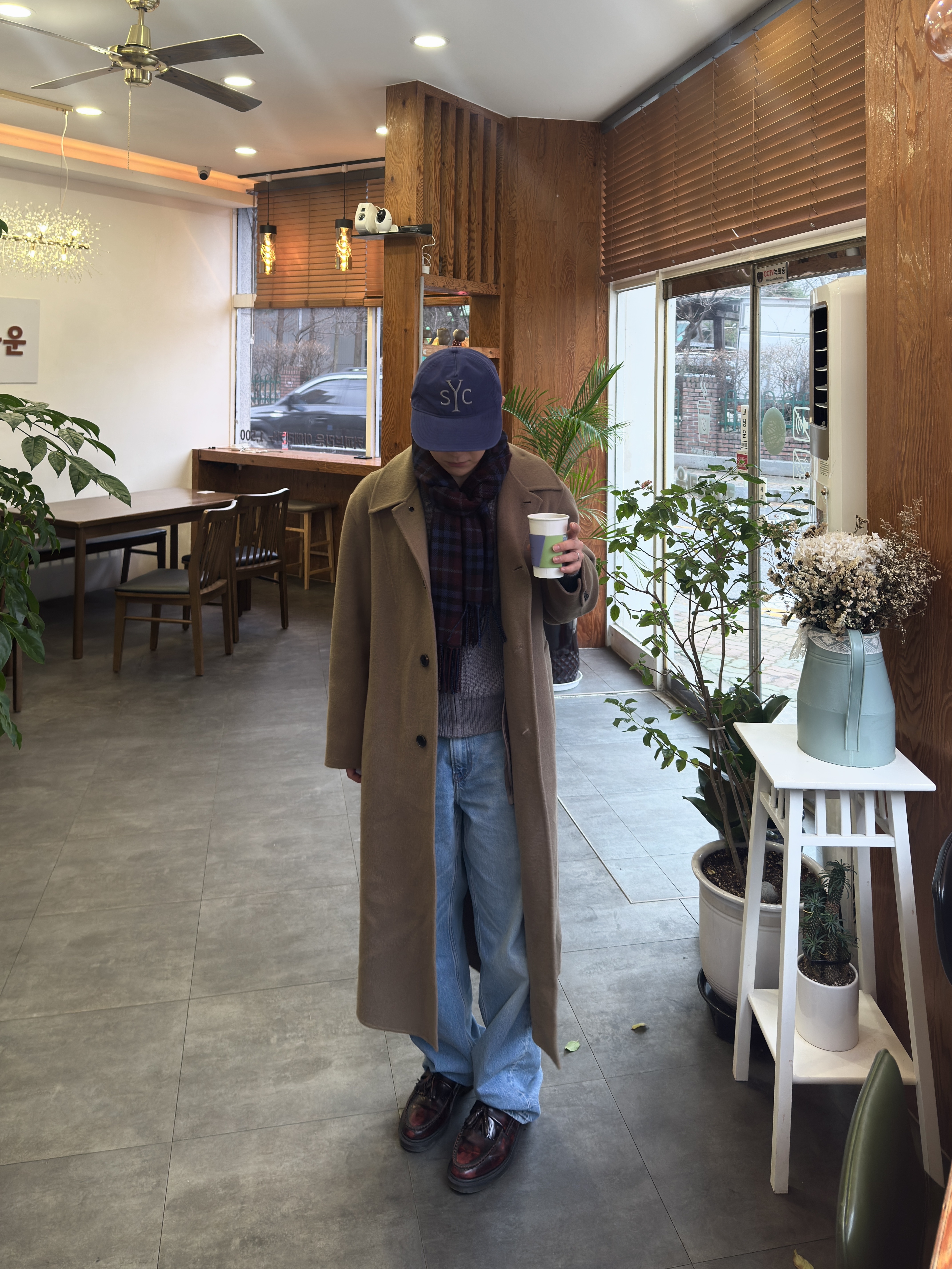 Sunday Ceremony Syc Logo 5 Panel Cotton Cap - Blue 착용 스타일 - 4