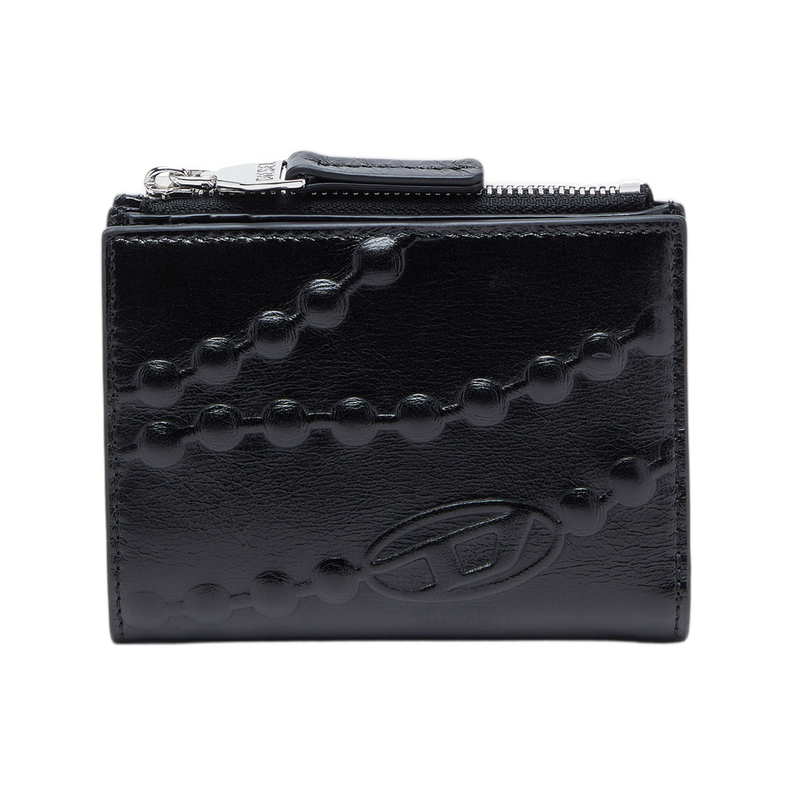디젤 레더 월렛 엠보스 체인 모티프 블랙(Diesel Leather Wallet With Embossed Chain Motif Black)