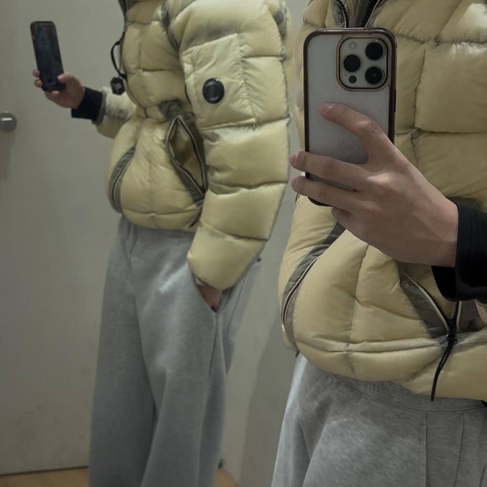 C.P. Company D.D. Shell Hooded Down Jacket Pistachio Shell Beige - 25FW 착용 스타일