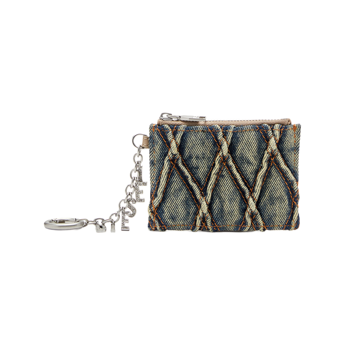 디젤 카드 홀더 아가일 퀼티드 데님 블루(Diesel Card Holder In Argyle Quilted Denim Blue)