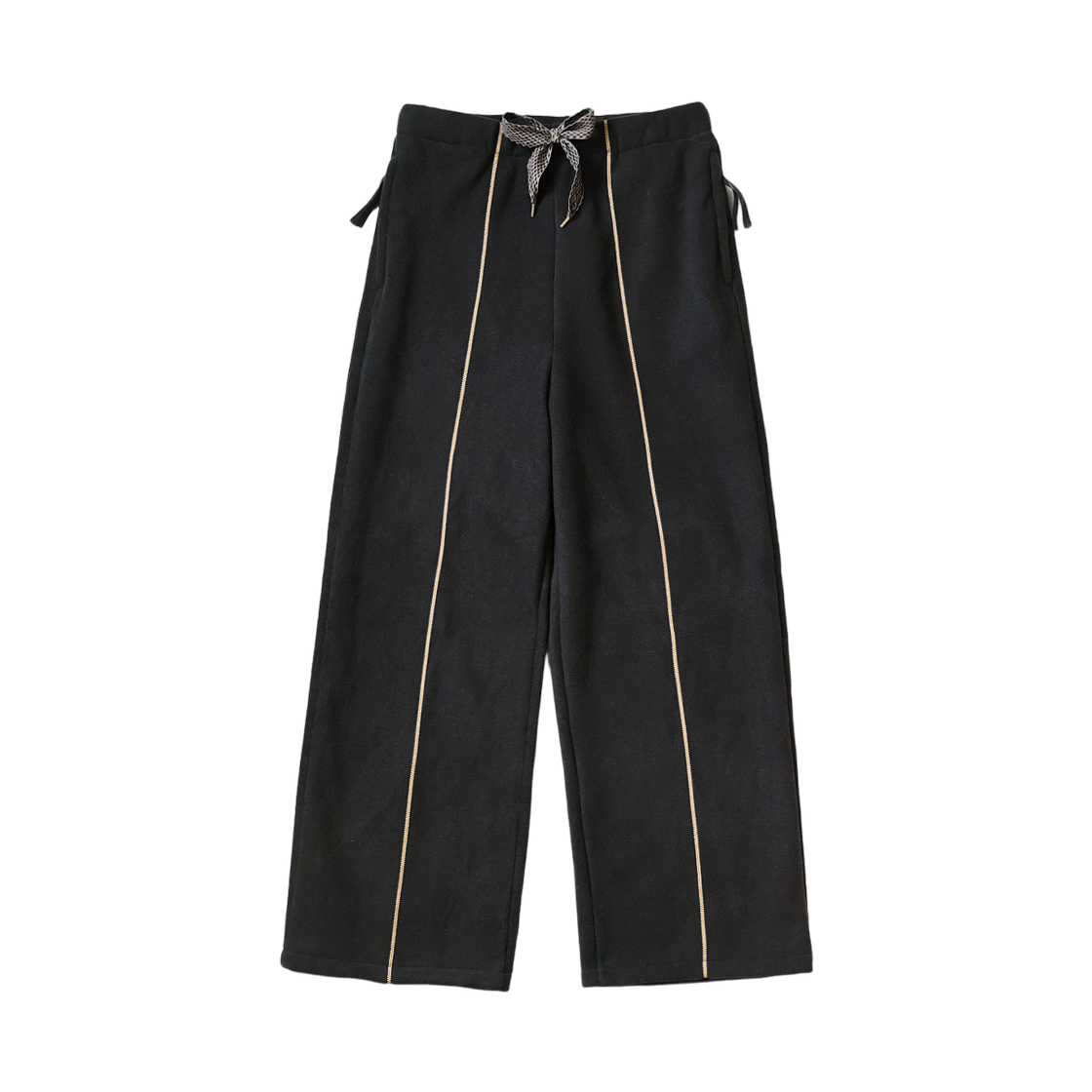 K2511LP191 Kapital Reverse Fleece Pub Easy Straight Pants Black