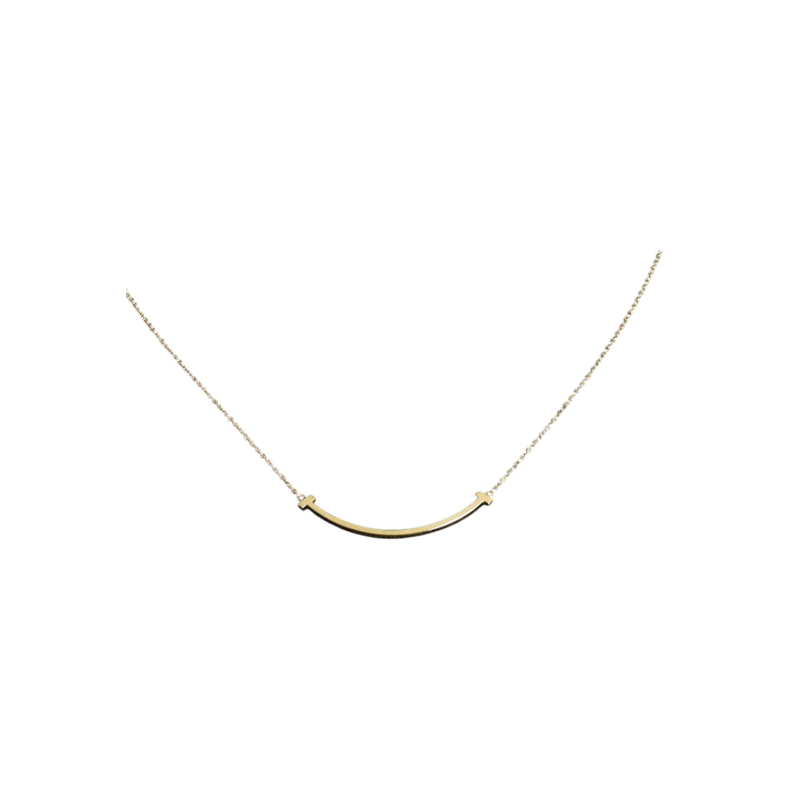IT3GWEFI5VBD Tiffany 18K Yellow Gold Small T Smile Pendant Necklace