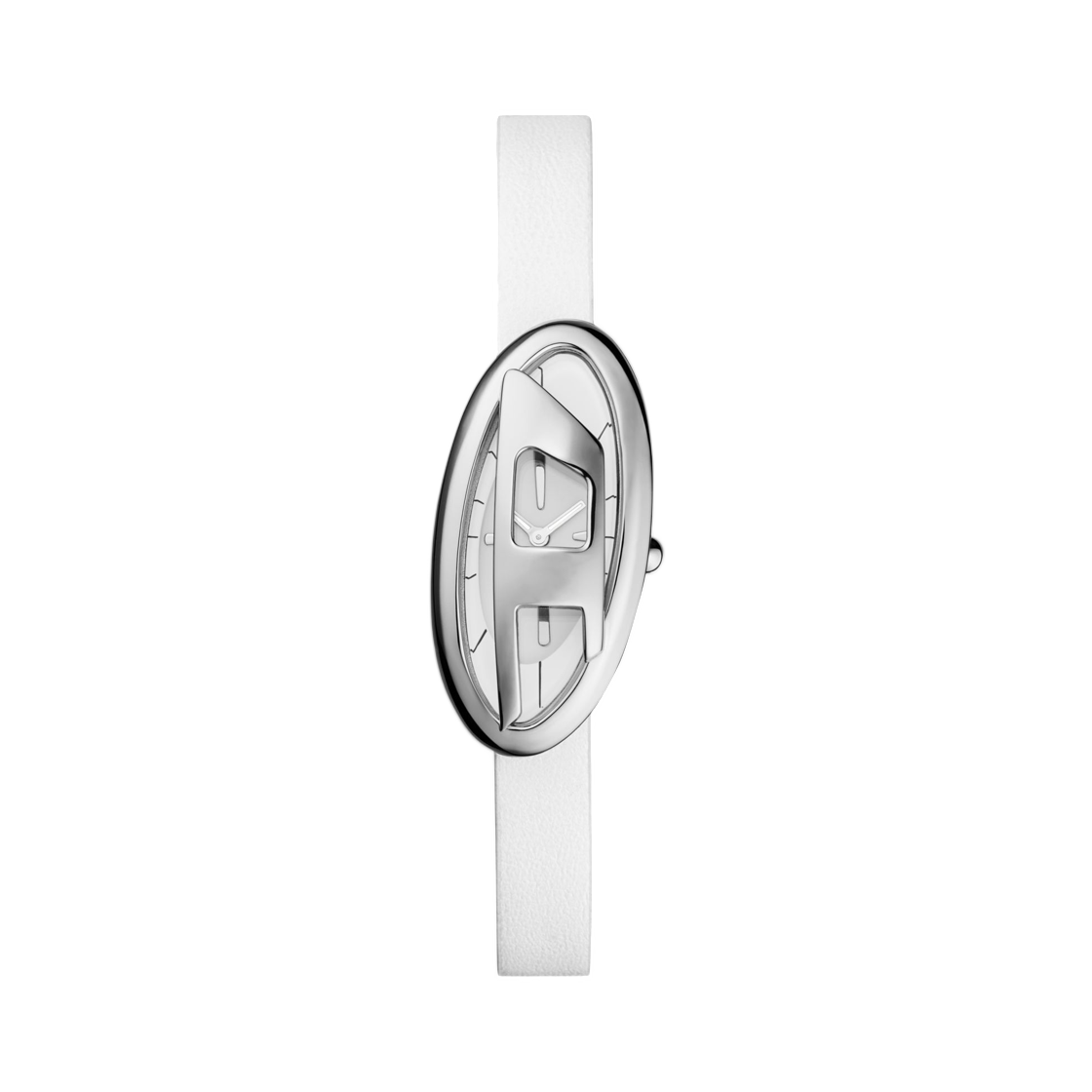 DZ561300QQQ-01 Diesel D-Era Two-Hand White Leather Watch White