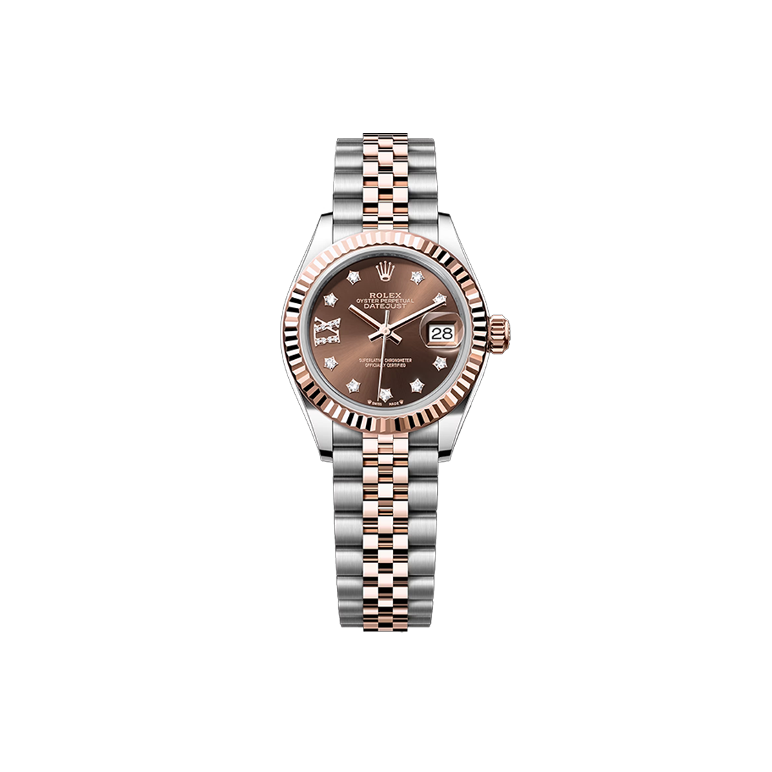 ITB42W24WSS8 Rolex Datejust 28-279171 Chocolate Star Diamond Jubilee No. 7096