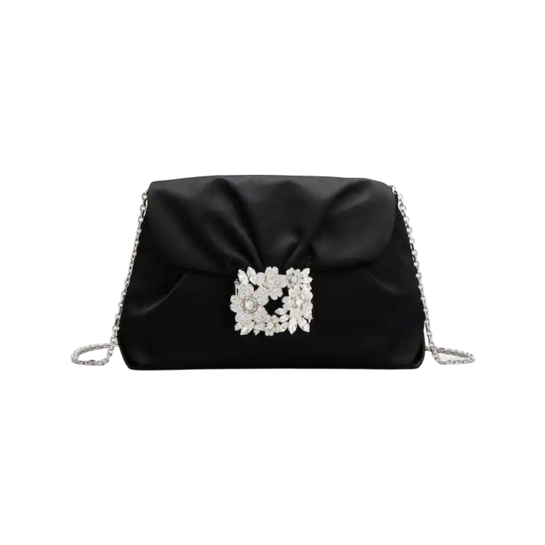 RBWANVC0100RS0B999 Roger Vivier Efflorescence Mini Clutch In Satin Black
