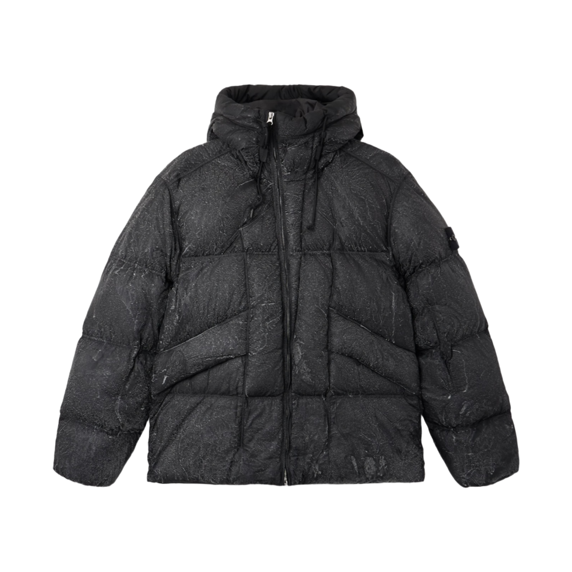 스톤 아일랜드 4100062 라이트 나일론 텔라 핸드 스프레이 리플렉티브 안티드롭 라이트웨이트 후드 다운 자켓 블랙 - 26SS(Stone Island 4100062 Light Nylon Tela Hand Sprayed Reflective Anti-Drop Lightweight Hooded Down Jacket Black - 26SS)