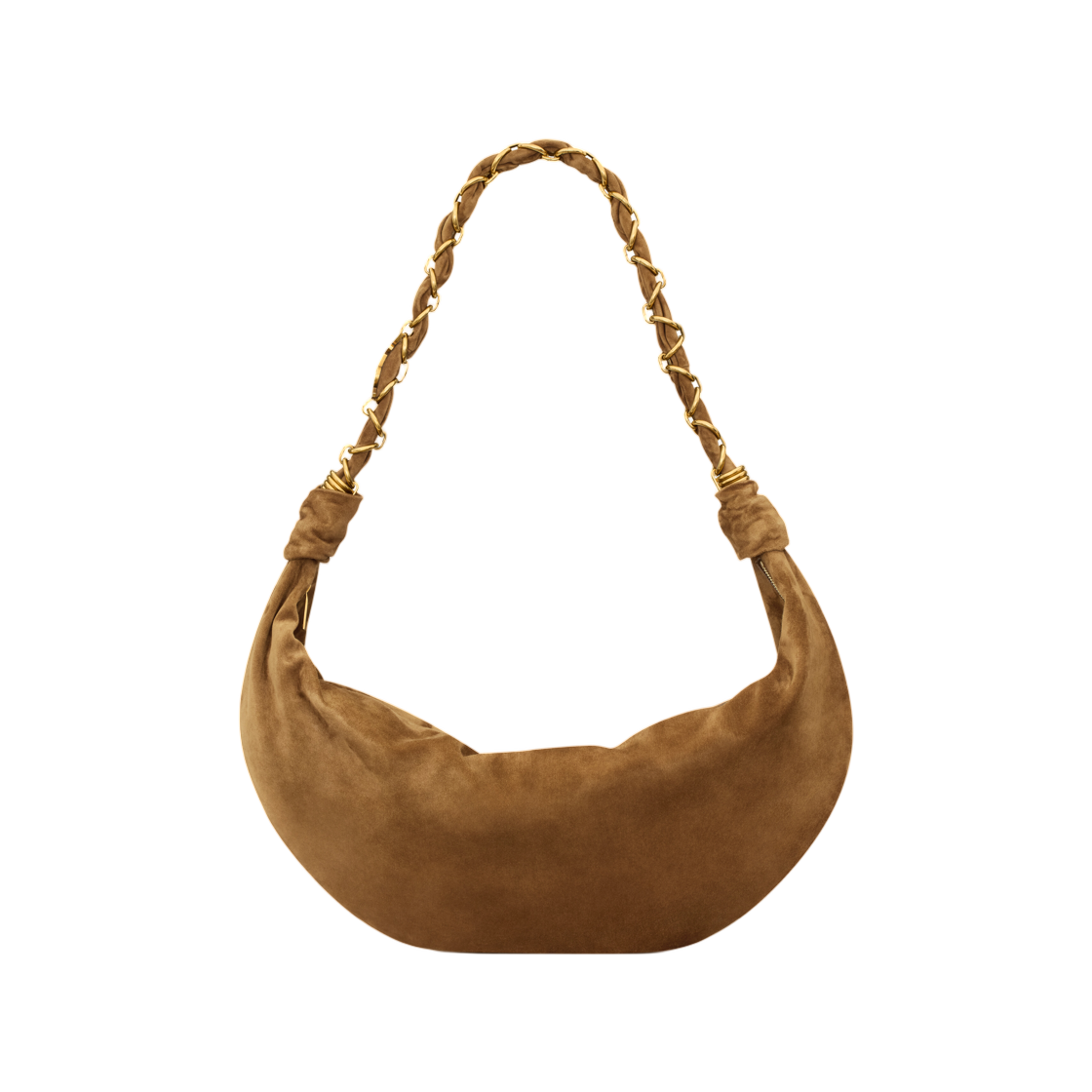 862210-1U80W-2916 Saint Laurent Amalia Hobo in Suede Caramel Cognac
