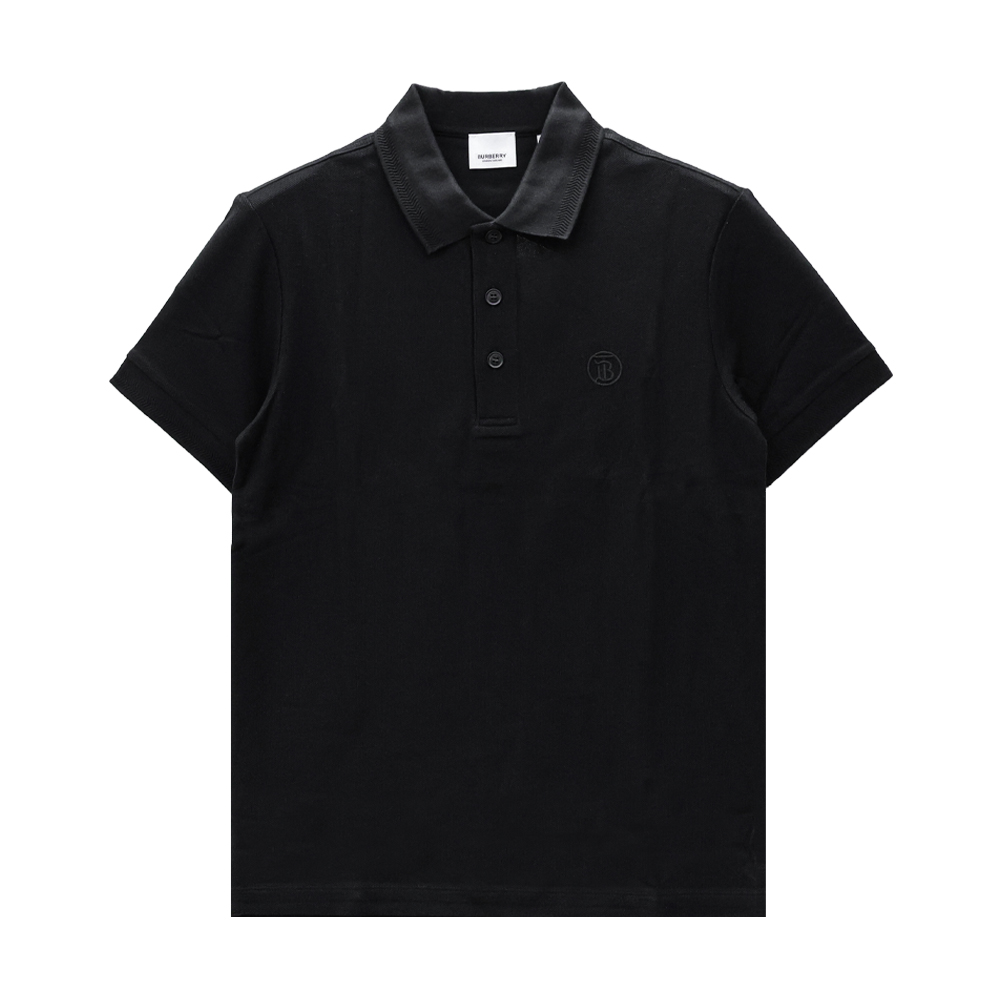 8055228 [15%쿠폰]Burberry Monogram Polo Short Sleeve T-Shirt Black