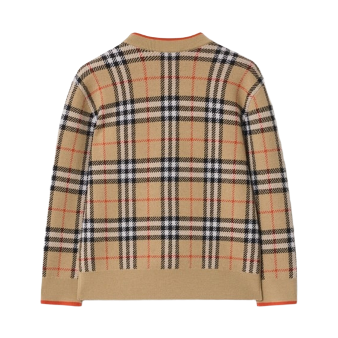 (키즈) 버버리 체크 울 가디건 샌드 베이지((Kids) Burberry Check Wool Cardigan Sand Beige) - 2
