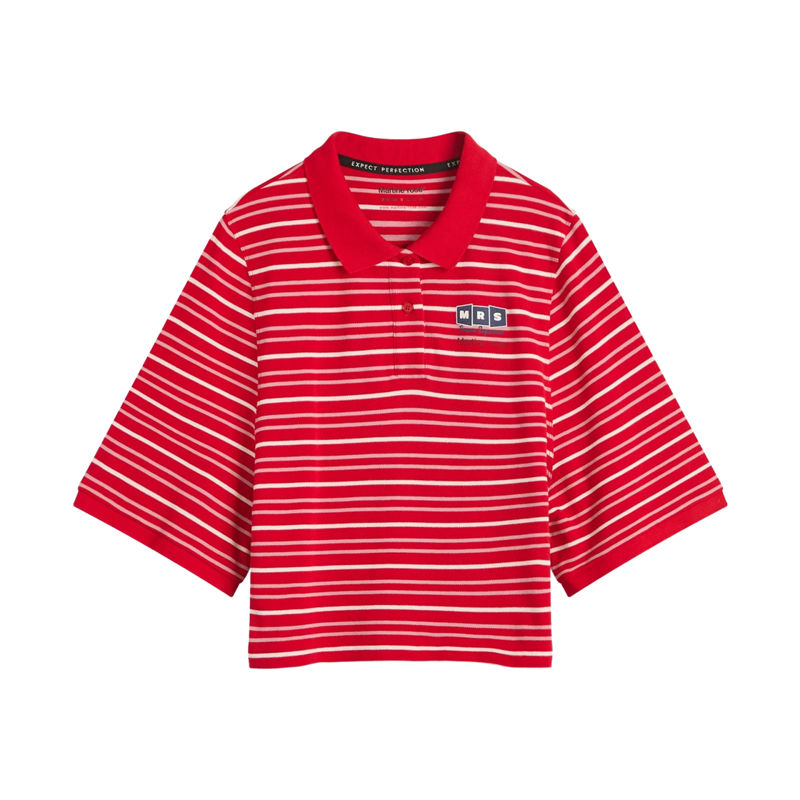 마틴 로즈 슈렁큰 폴로 티셔츠 레드 화이트(Martine Rose Shrunken Polo T-Shirt Red White)