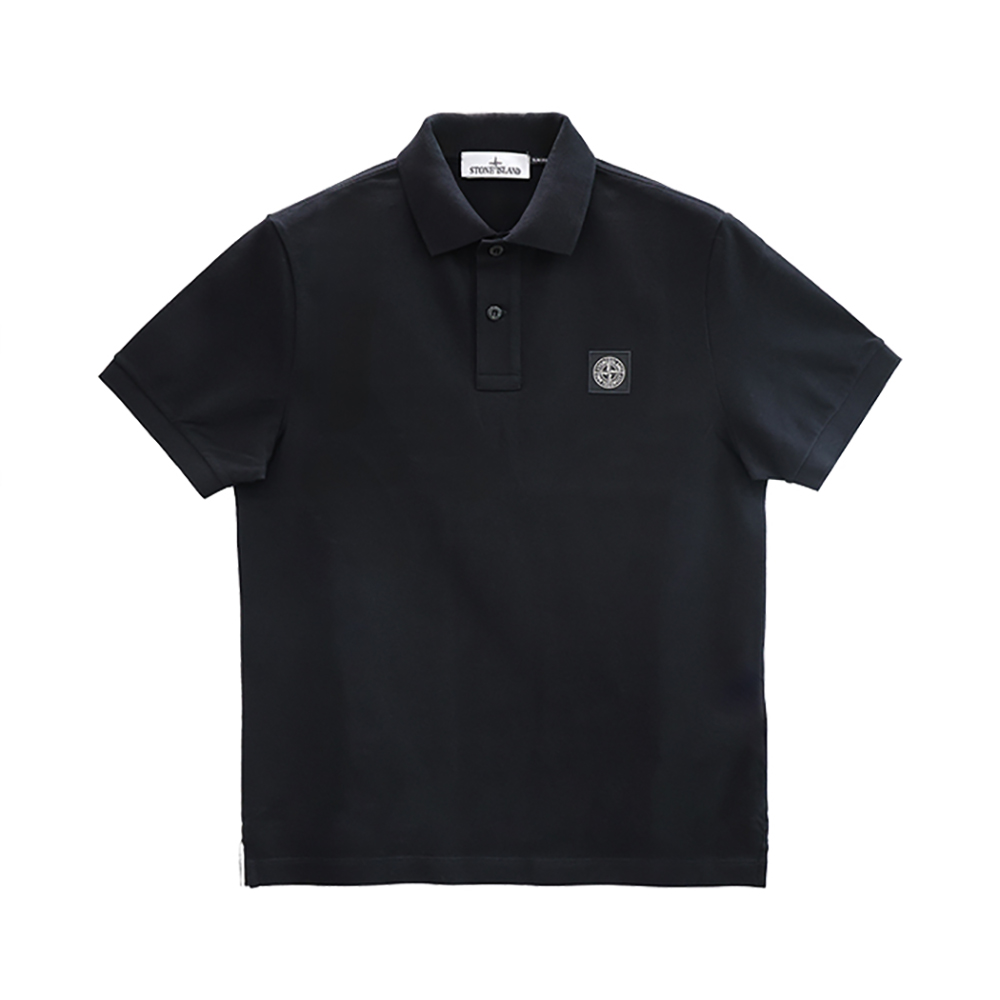 K1S1522002SC S0017 V0029 [15%쿠폰]Stone Island Logo Patch Polo Short Sleeve T-Shirt Black