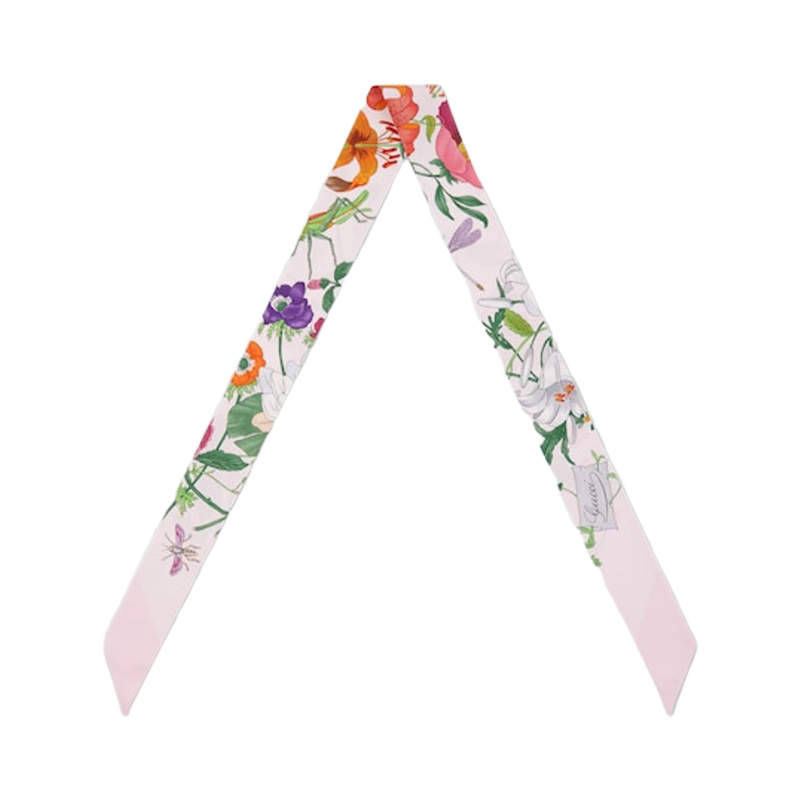 (W) 구찌 프린티드 실크 트윌 리본 핑크 라이트 핑크((W) Gucci Printed Silk Twill Ribbon Pink Light Pink) - 2