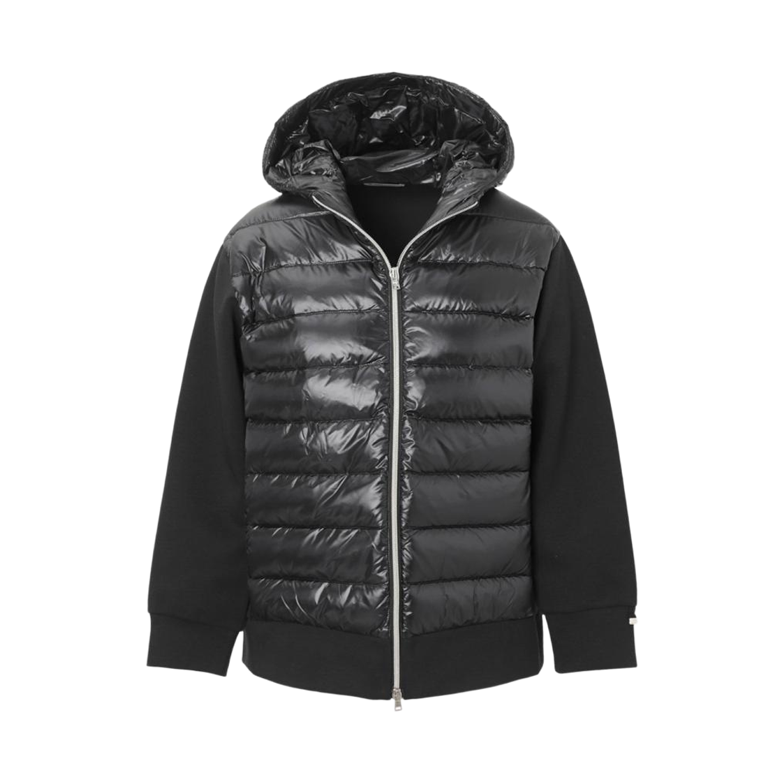 (W) 에르노 다운 후드 집업 가디건 블랙((W) Herno Down Hooded Zip-Up Cardigan Black)