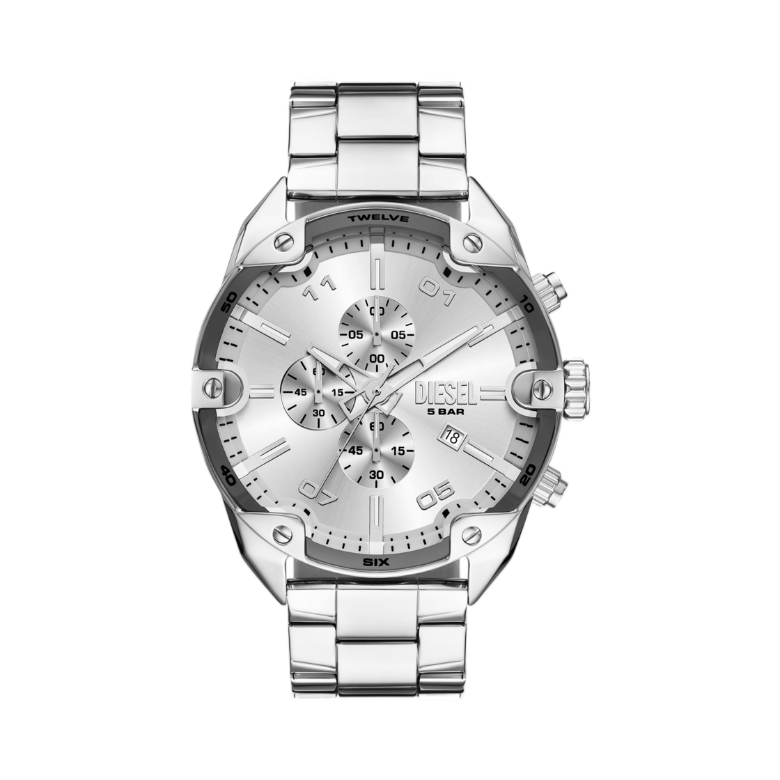 디젤 스파이크 크로노그래프 스테인리스 스틸 워치 실버(Diesel Spiked Chronograph Stainless Steel Watch Silver)