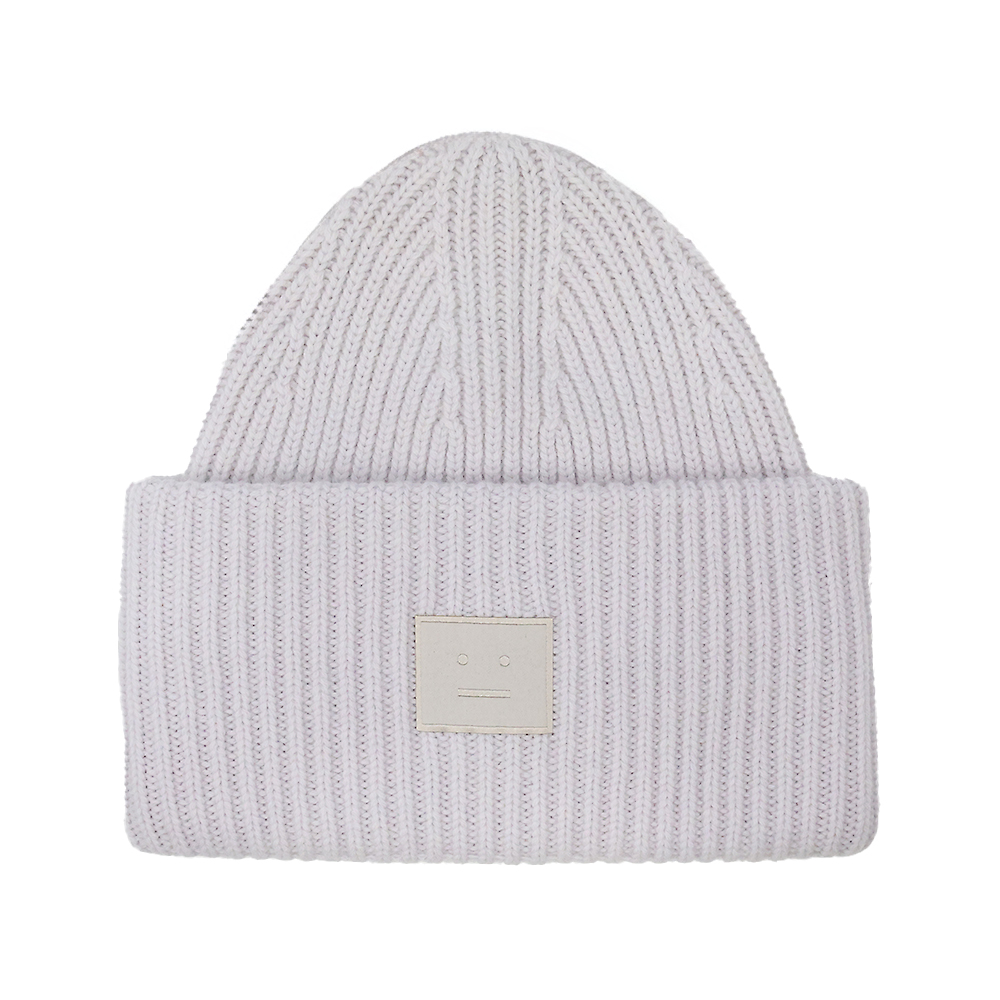 C40424 AAB [15%쿠폰]Acne Studios Logo Face Patch Beanie Light Grey