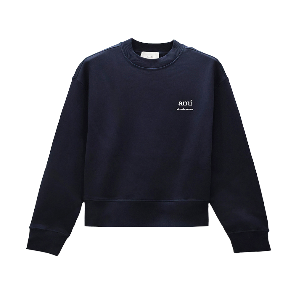 HSW048 JE0120 4011 [15%쿠폰]Ami Matthieu Logo Sweatshirt Navy