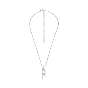 Diesel Stainless Steel Glitz Pendant Necklace Silver