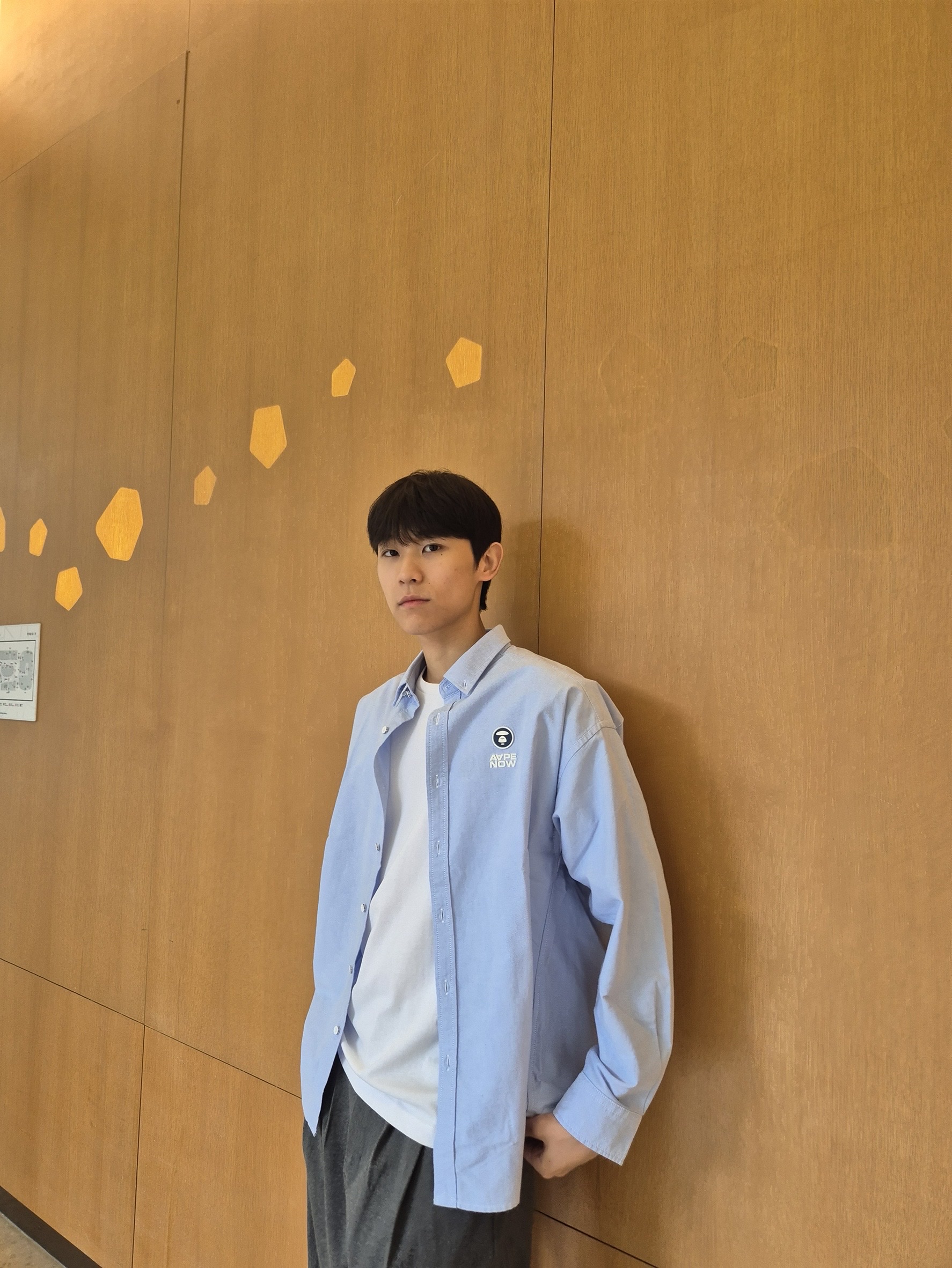 AAPE Now Long Sleeve Shirt Blue - 25FW 착용 스타일 - 1