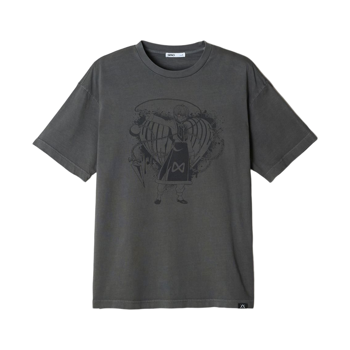 SPRLG11U03 Spao x Hunter x Hunter Short Sleeve T-Shirt Charcoal