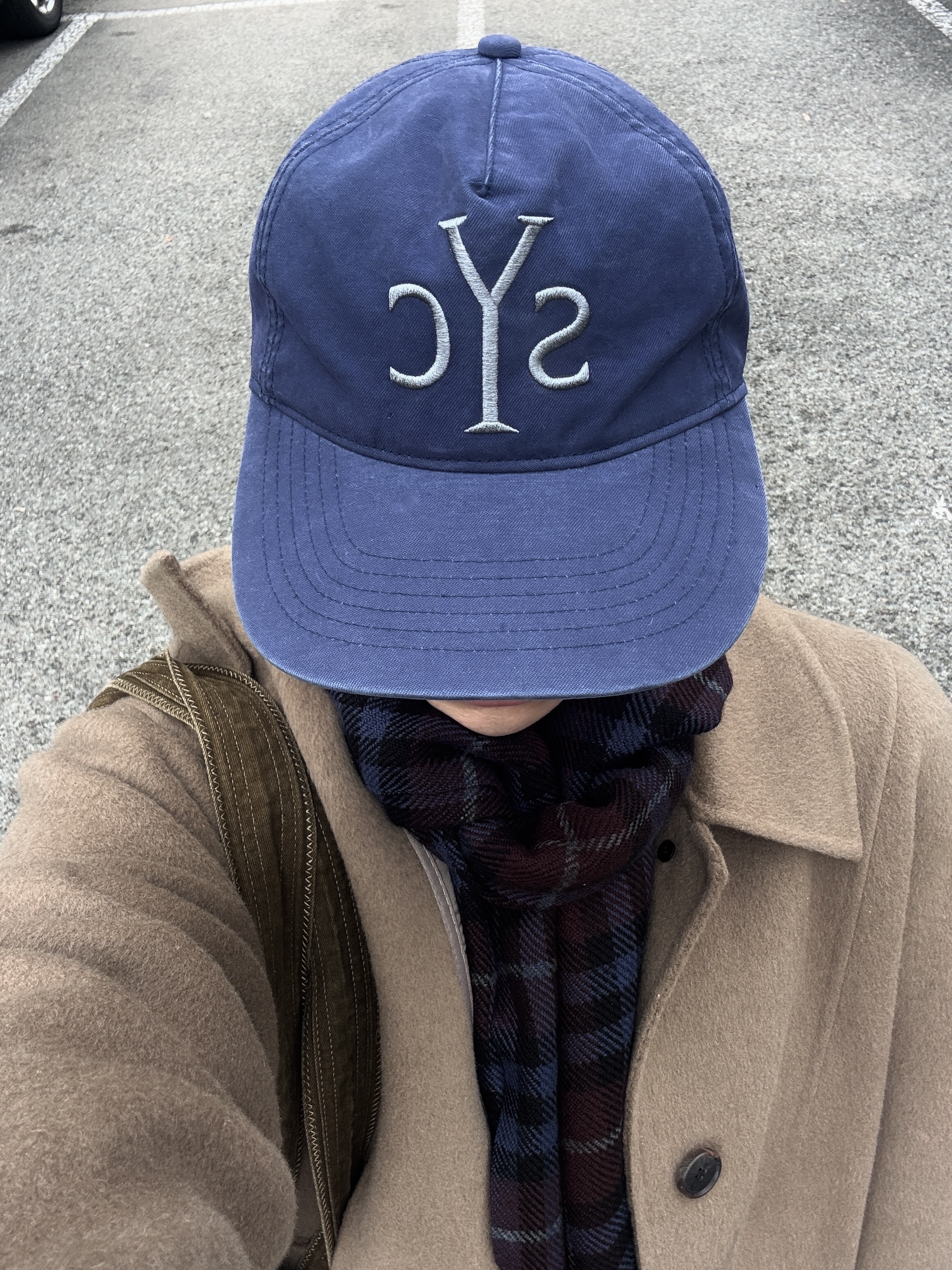 Sunday Ceremony Syc Logo 5 Panel Cotton Cap - Blue 착용 스타일 - 6