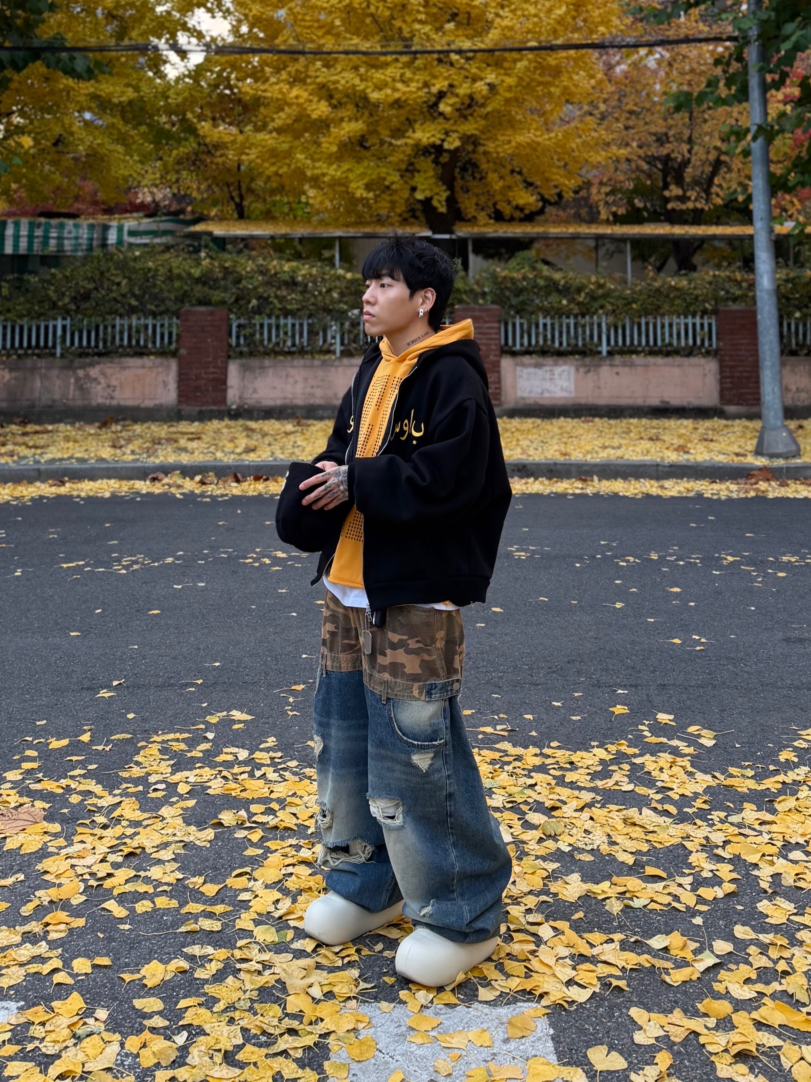 Wapworks Industrial Harness Hoodie Zip-Up, Taw&Toe Zerovity Murff Black 착용 스타일 - 1