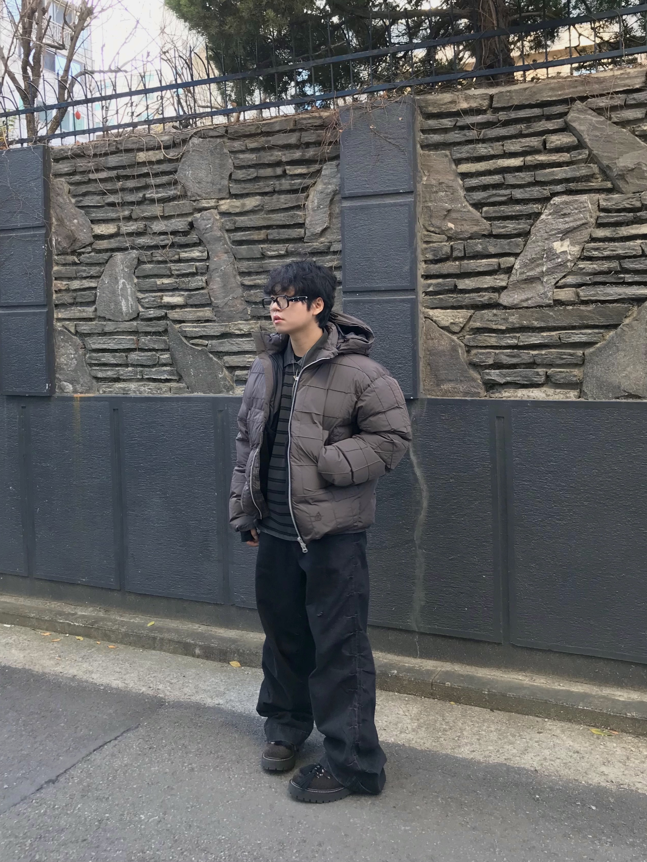 Gentle Monster x Maison Margiela MM114 Black Clear, Hono Report Twin Flowers Necklace 착용 스타일 - 3