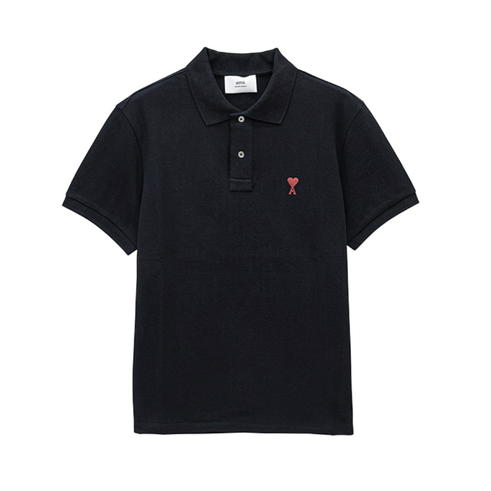 BFUPL001 760 001 [15%쿠폰]Ami Small Heart Logo Polo Short Sleeve T-Shirt Black