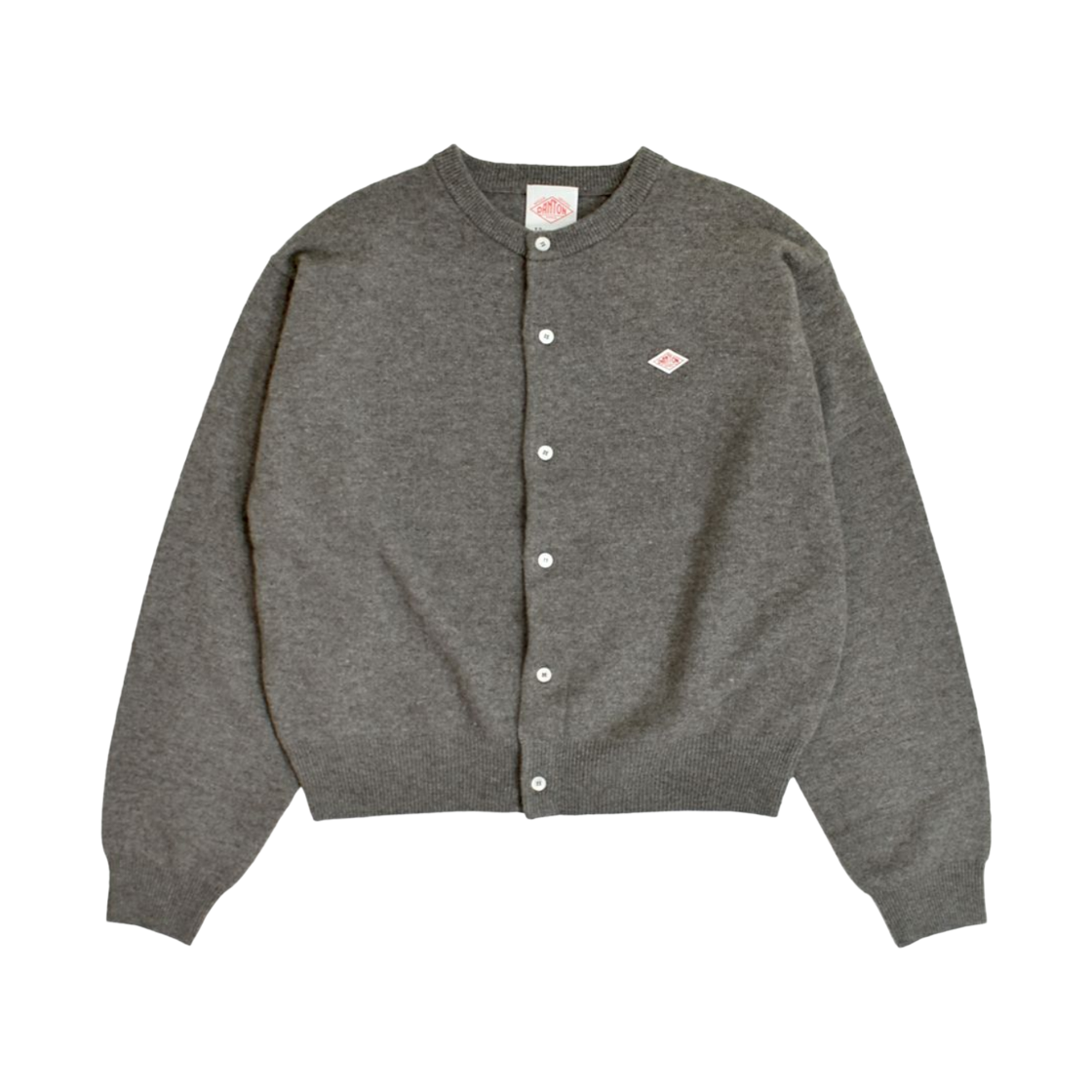 (W) 단톤 램스울 크루넥 니트 가디건 토프((W) Danton Lambswool Crewneck Knit Cardigan Taupe)