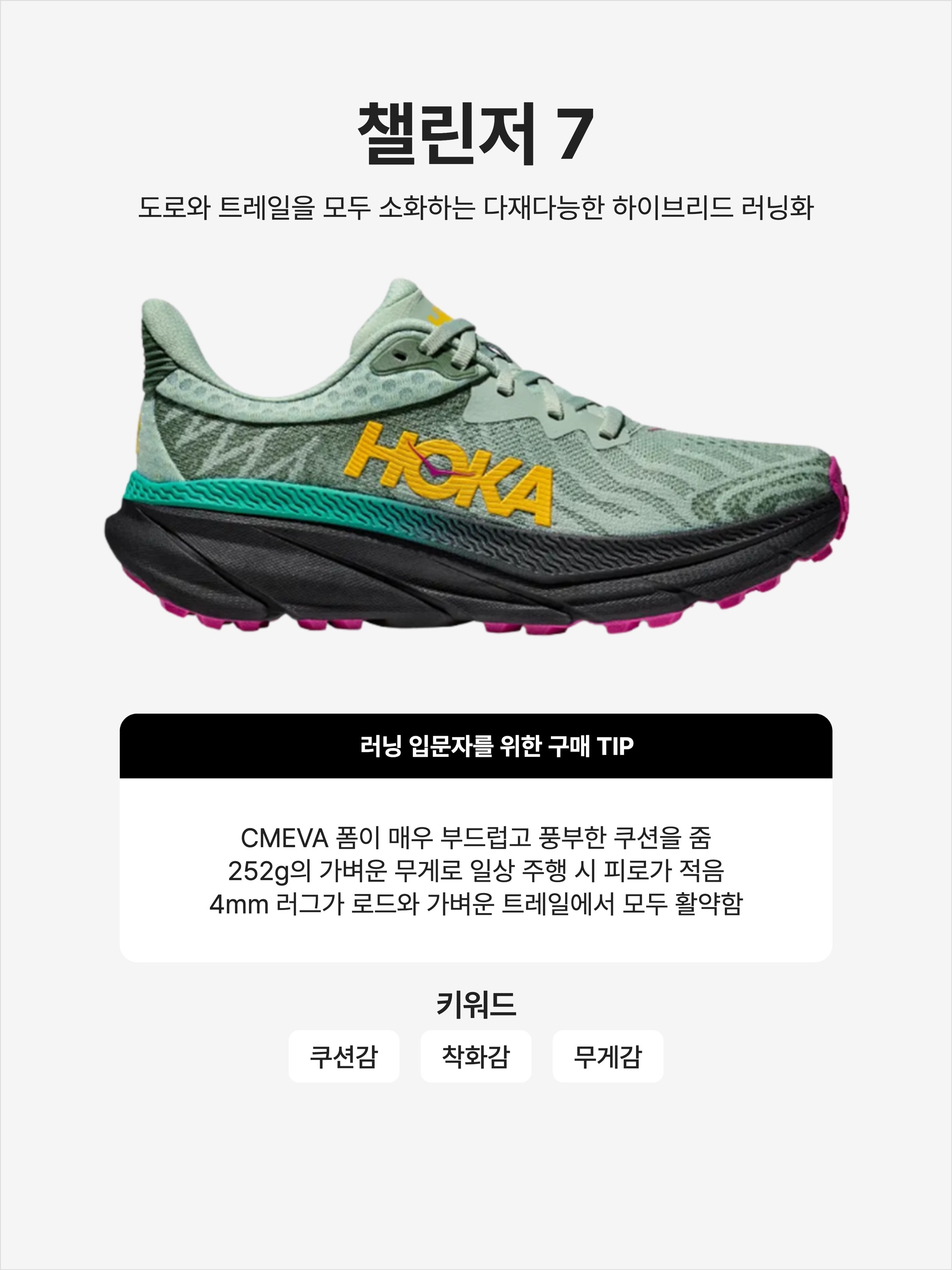 (W) Hoka Challenger 7 Aloe Vera Black - Regular, Hoka Challenger 7 Black 착용 스타일 - 1