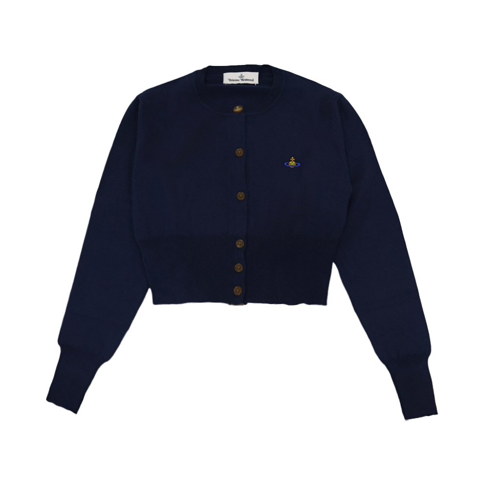 1803002U Y001V K410 [15%쿠폰]Vivienne Westwood Bea Cropped Crewneck Cardigan Navy