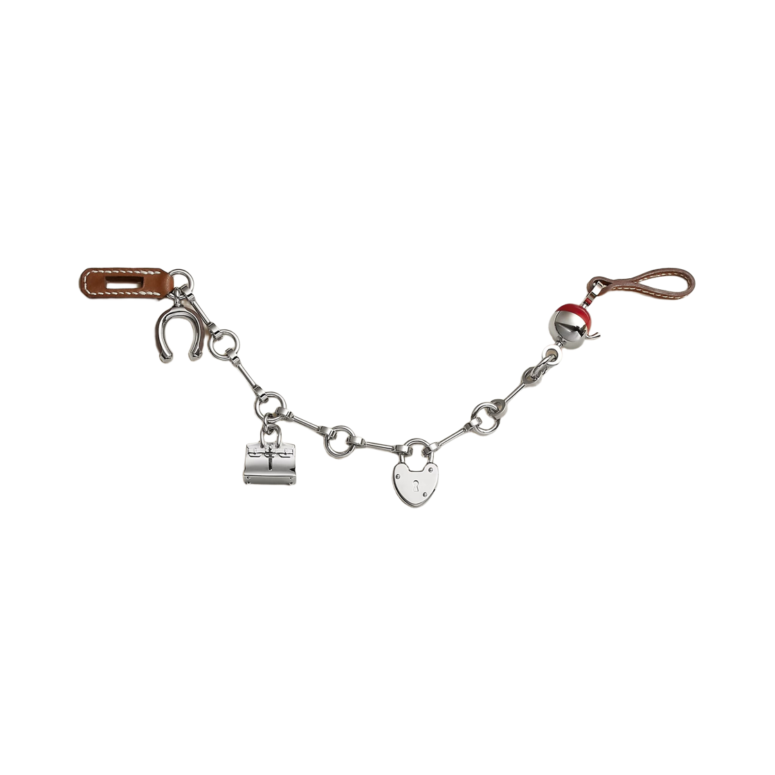 H087861CKAA (W) Hermes Bijou De Sac Charm Barenia Calfskin & Palladium Fauve Rouge De Coeur