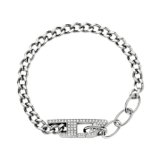 Diesel Stainless Steel Glitz Chain Bracelet Silver