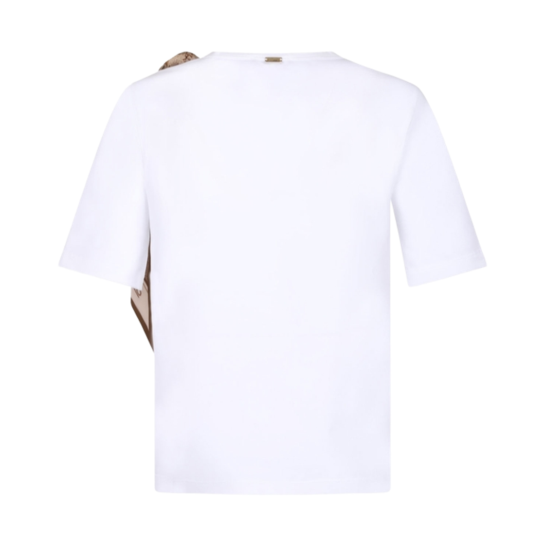 (W) 에르노 스카프 디테일 코튼 티셔츠 화이트((W) Herno Scarf Detail Cotton T-Shirt White) - 2