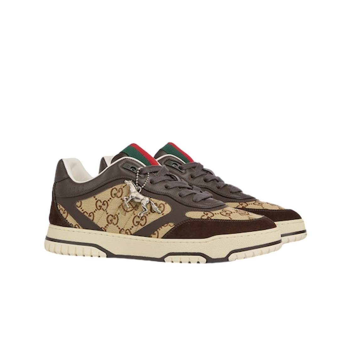 구찌 리웹 스니커즈 베이지 다크 브라운(Gucci Re-Web Sneakers Beige Dark Brown) - 2