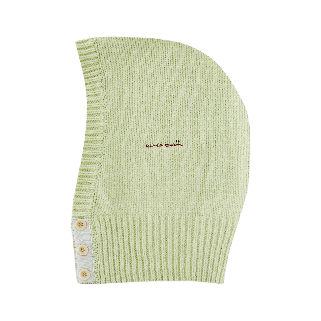 - Aviemuah Color Block Buttoned Wool Balaclava Lime