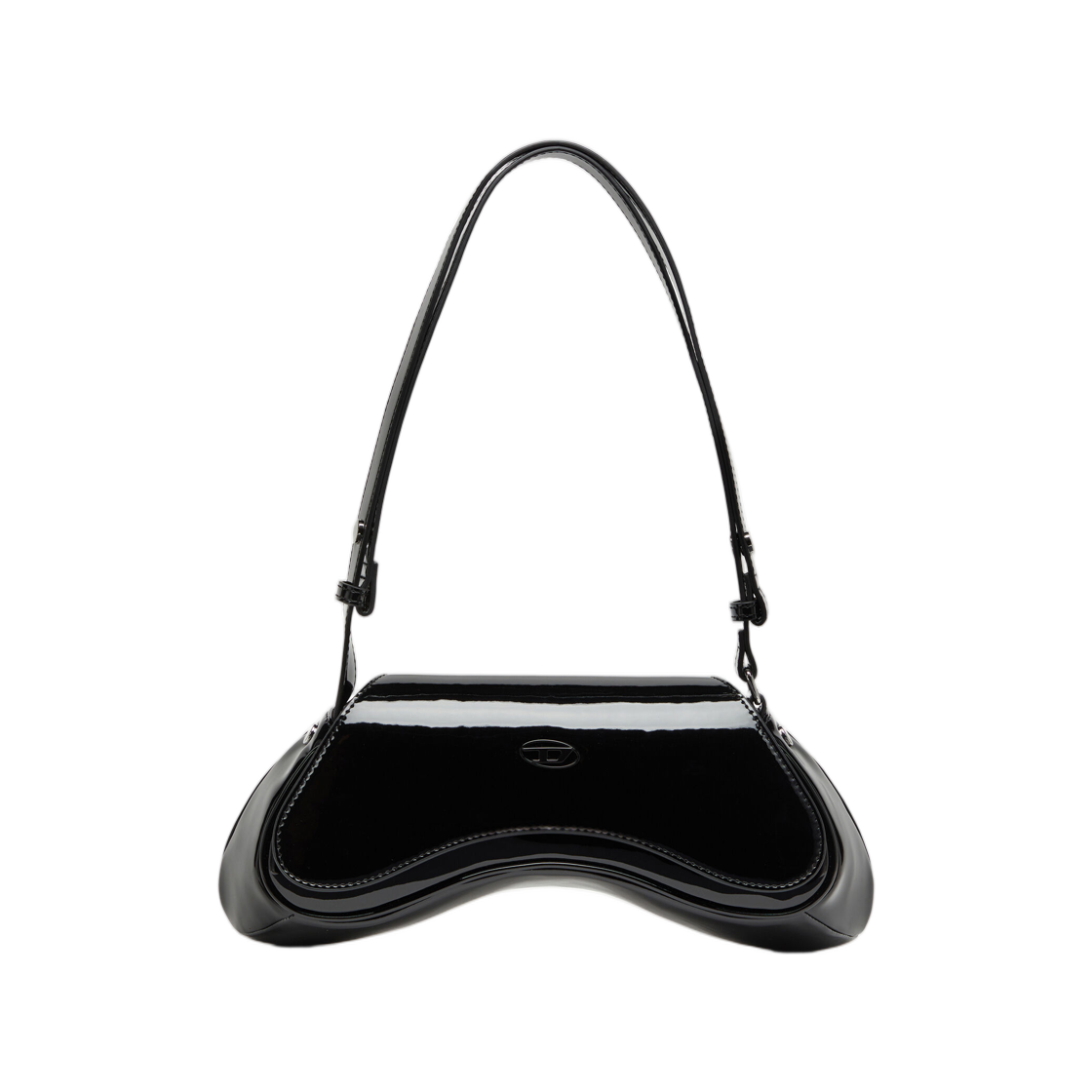 X10221P6255-HA881 Diesel Play-Crossbody Bag In Glossy PU Black