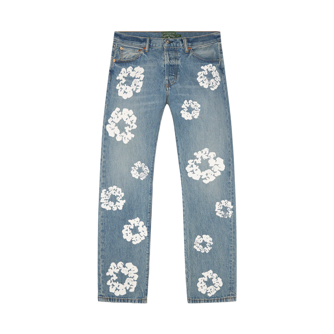 데님 티어스 스트레이트 코튼 리쓰 데님 팬츠 라이트 워시(Denim Tears Straight Cotton Wreath Denim Pants Light Wash)