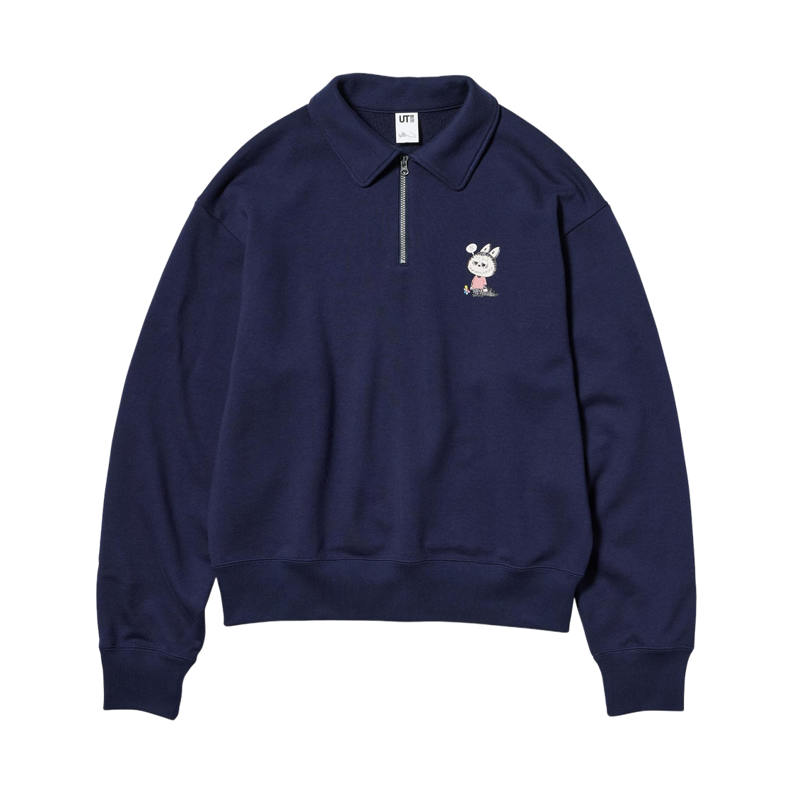 (W) 유니클로 x 팝마트 하프집 스웨트셔츠 네이비 - JP