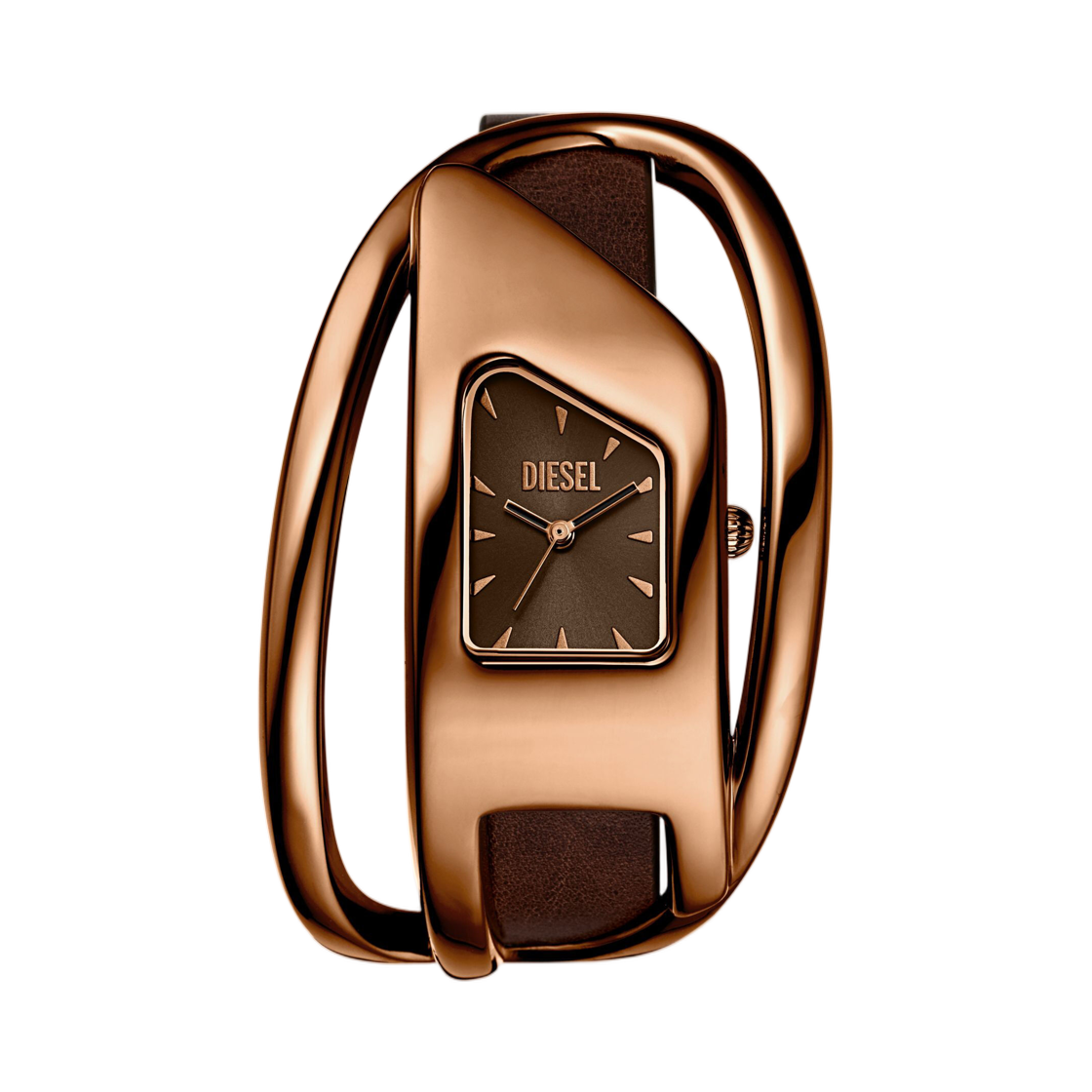 DZ563000QQQ-01 Diesel Wrap-D Brown Leather Watch Bronze