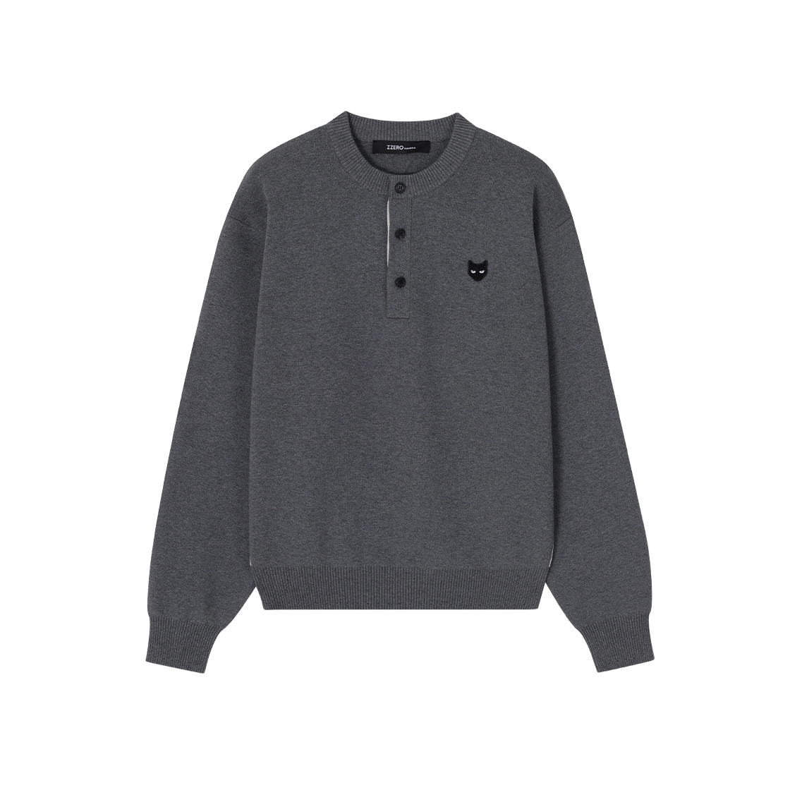SI2KT803GY SONGZIO ZZERO Panther Henley Neck Knit Grey