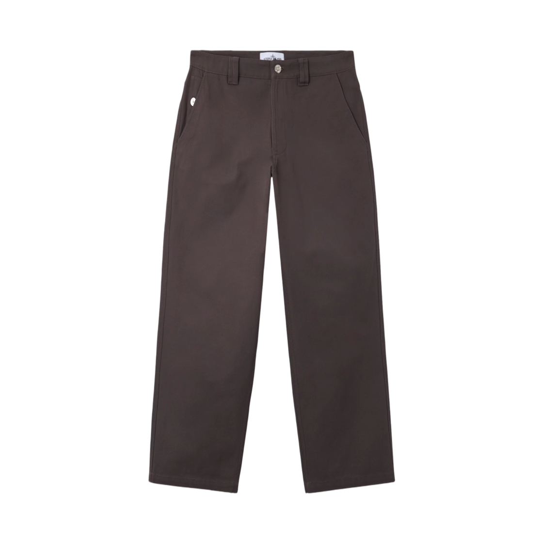 L1S1531000-14S0164-V0065 Stone Island 3100014 Cotton Canvas Loose-Fit Chino Trousers with Snap Pockets Charcoal Grey - 26SS