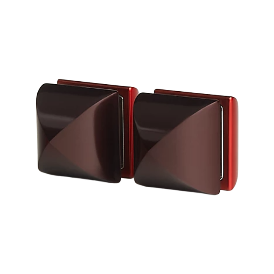 (W) 에르메스 메도르 알루 스터드 이어링 루즈 셀리에 루즈 비프((W) Hermes Medor Alu Stud Earrings Rouge Sellier Rouge Vif) - 1