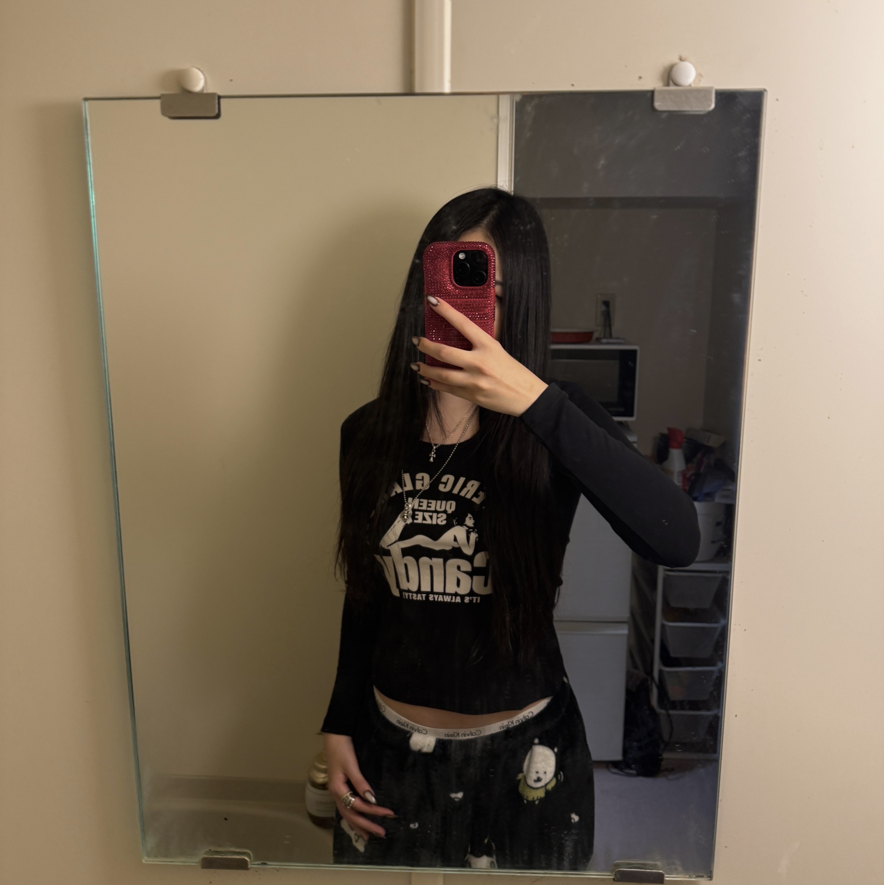 (W) Hysteric Glamour Queen Size Candy Chibi T-Shirt Black, Urbansophistication The Puffer Case Rouge 착용 스타일