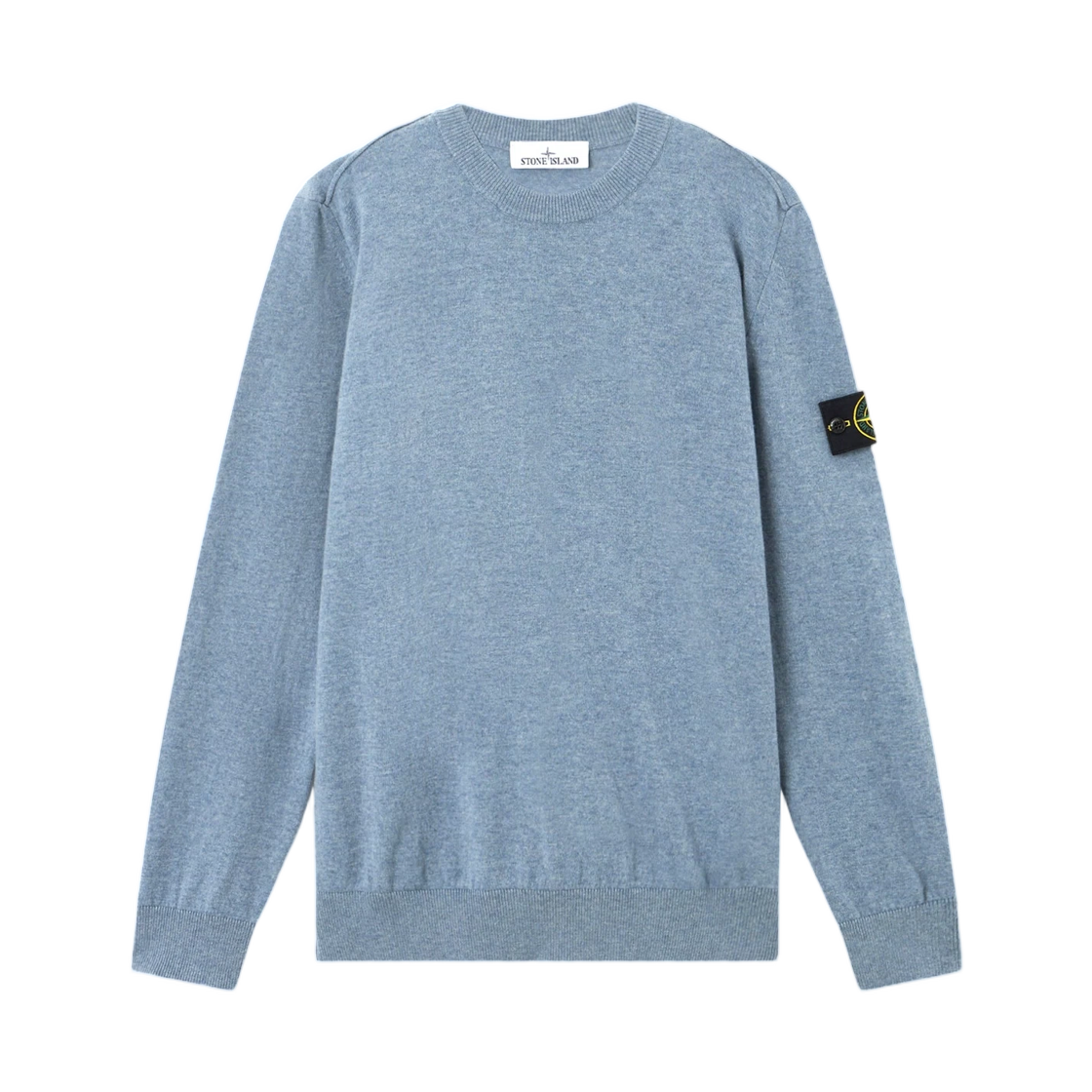L1S1551000-10S00B4-V0024 Stone Island 5100010 Light RWS Geelong Wool Crewneck Jumper with Rolled Edges Avio Blue - 26SS