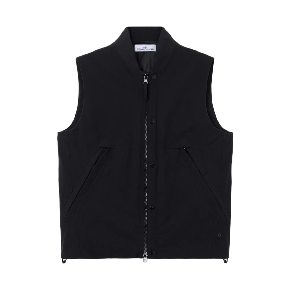 L1S15G1000-03S0A27-V0029 Stone Island G100003 Soft Shell-R_E.Dye Technology Vest with Wind- and Water-Resistant Membrane Black - 26SS
