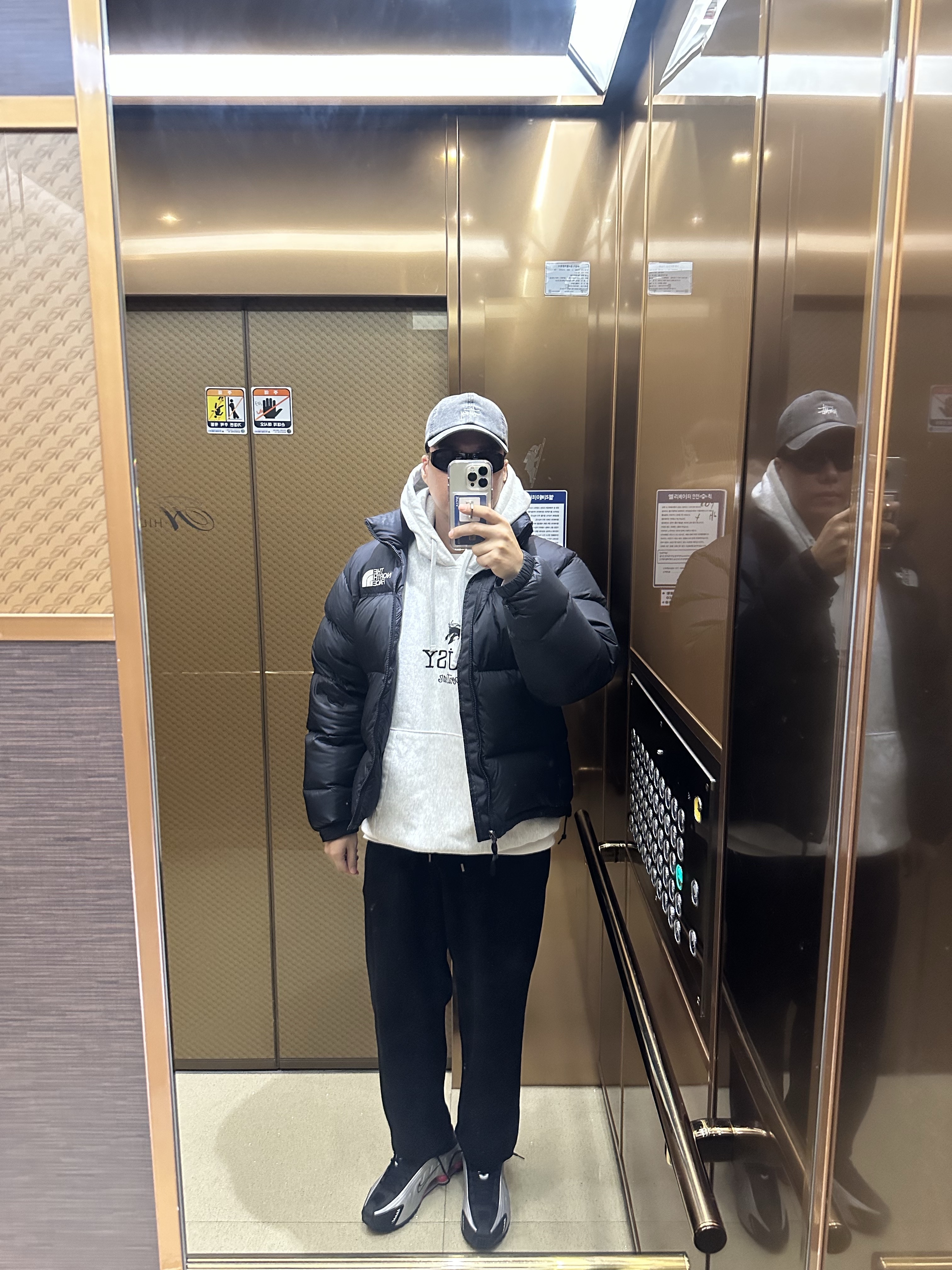Stussy Washed Basic Low Pro Cap Charcoal, Stussy Sportswear Hoodie Ash Heather 착용 스타일