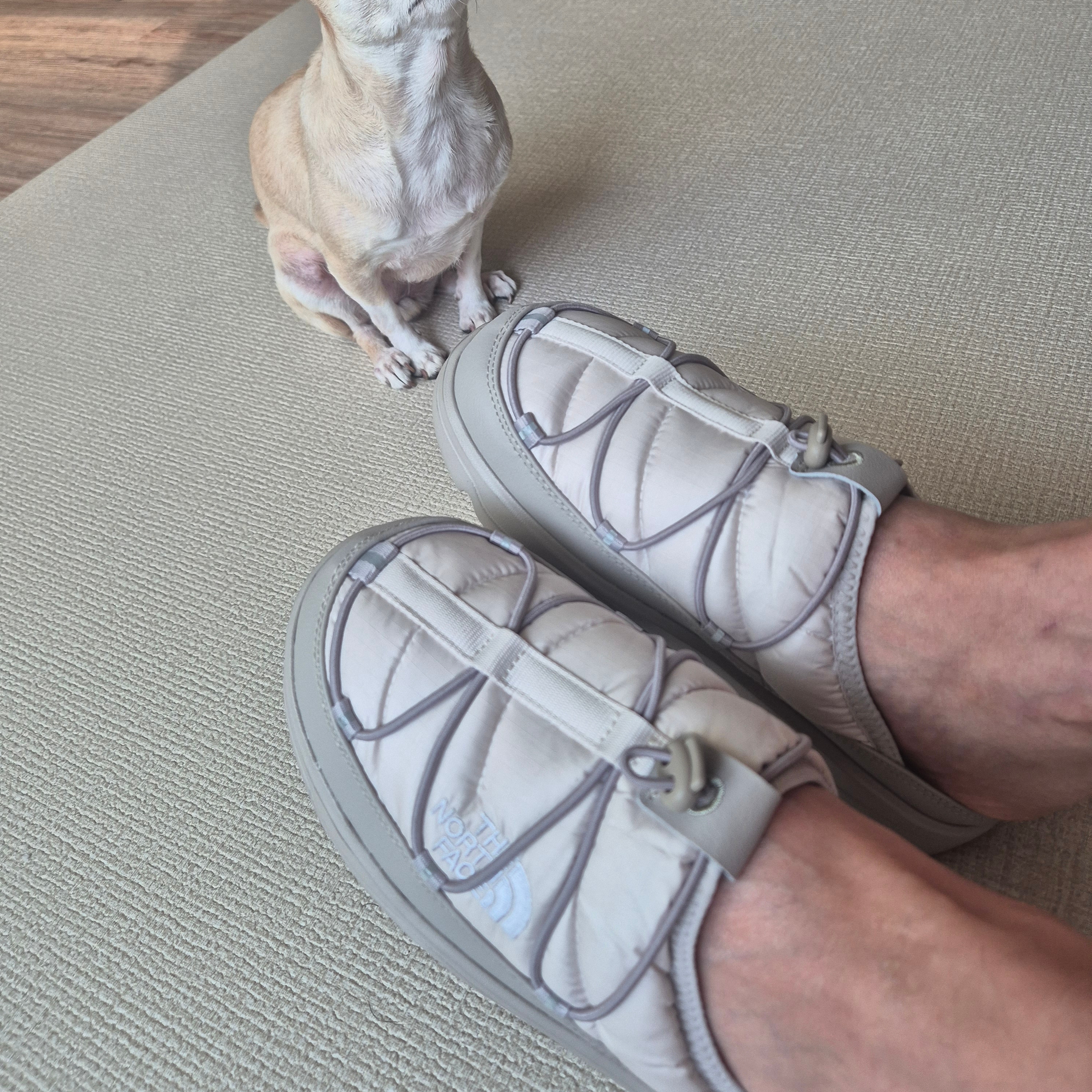 The North Face Borealis Mule Light Beige 착용 스타일 - 2
